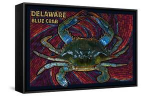 Bethany Beach, Delaware - Blue Crab Mosaic-Lantern Press-Framed Stretched Canvas