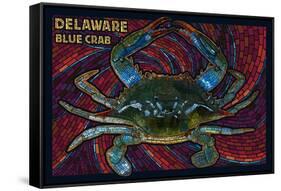 Bethany Beach, Delaware - Blue Crab Mosaic-Lantern Press-Framed Stretched Canvas