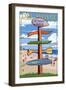 Bethany Beach, Delaware - Destination Signpost-Lantern Press-Framed Art Print