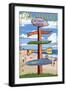 Bethany Beach, Delaware - Destination Signpost-Lantern Press-Framed Art Print