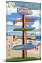 Bethany Beach, Delaware - Destination Signpost-Lantern Press-Mounted Art Print