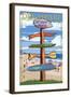 Bethany Beach, Delaware - Destination Signpost-Lantern Press-Framed Art Print