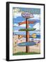 Bethany Beach, Delaware - Destination Signpost-Lantern Press-Framed Art Print