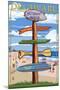 Bethany Beach, Delaware - Destination Signpost-Lantern Press-Mounted Art Print