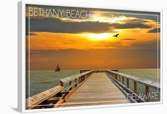 Bethany Beach, Delaware - Dock at Sunset-Lantern Press-Framed Art Print