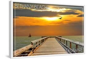 Bethany Beach, Delaware - Dock at Sunset-Lantern Press-Framed Art Print