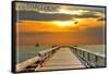 Bethany Beach, Delaware - Dock at Sunset-Lantern Press-Framed Stretched Canvas