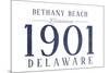 Bethany Beach, Delaware - Established Date (Blue)-Lantern Press-Mounted Art Print