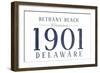 Bethany Beach, Delaware - Established Date (Blue)-Lantern Press-Framed Art Print