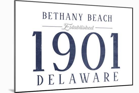 Bethany Beach, Delaware - Established Date (Blue)-Lantern Press-Mounted Art Print