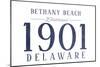 Bethany Beach, Delaware - Established Date (Blue)-Lantern Press-Mounted Art Print