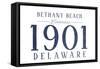 Bethany Beach, Delaware - Established Date (Blue)-Lantern Press-Framed Stretched Canvas