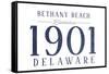 Bethany Beach, Delaware - Established Date (Blue)-Lantern Press-Framed Stretched Canvas