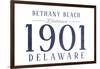 Bethany Beach, Delaware - Established Date (Blue)-Lantern Press-Framed Art Print