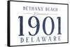 Bethany Beach, Delaware - Established Date (Blue)-Lantern Press-Framed Stretched Canvas