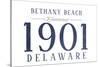 Bethany Beach, Delaware - Established Date (Blue)-Lantern Press-Stretched Canvas