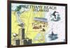 Bethany Beach, Delaware - Nautical Chart-Lantern Press-Framed Art Print