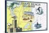 Bethany Beach, Delaware - Nautical Chart-Lantern Press-Stretched Canvas