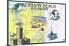 Bethany Beach, Delaware - Nautical Chart-Lantern Press-Mounted Premium Giclee Print