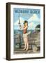 Bethany Beach, Delaware - Pinup Girl Fishing-Lantern Press-Framed Art Print