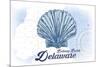 Bethany Beach, Delaware - Scallop Shell - Blue - Coastal Icon-Lantern Press-Mounted Art Print