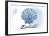 Bethany Beach, Delaware - Scallop Shell - Blue - Coastal Icon-Lantern Press-Framed Art Print