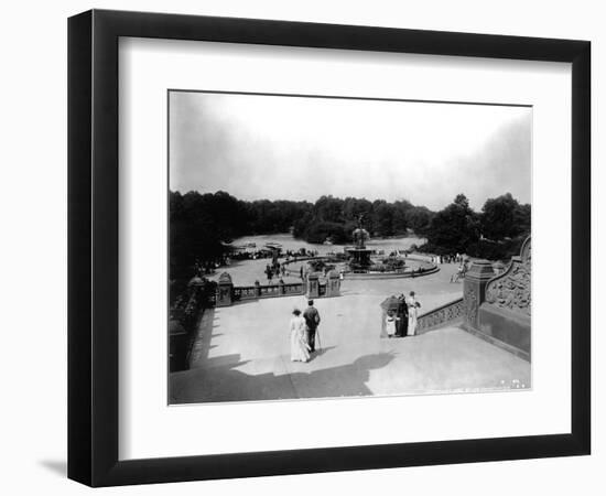 Bethesda Fountain in Central Park-J.S. Johnston-Framed Photographic Print