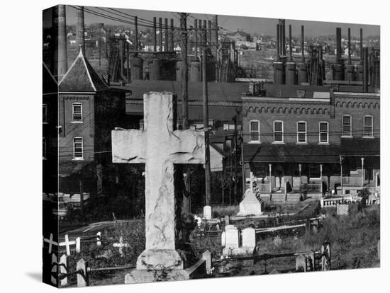 Bethlehem Graveyard and Steel Mill-null-Stretched Canvas