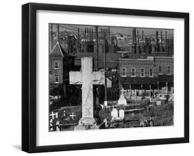 Bethlehem Graveyard and Steel Mill-null-Framed Photographic Print