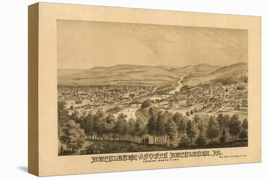 Bethlehem, Pennsylvania - Panoramic Map-Lantern Press-Stretched Canvas