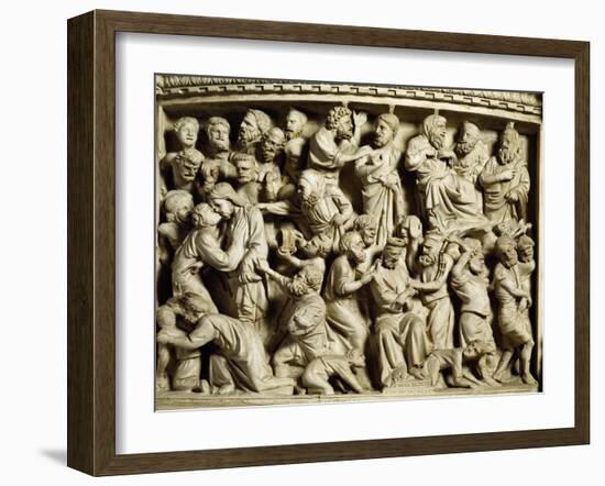 Betrayal and Capture of Christ, Scene from the Life of Christ-Giovanni Pisano-Framed Giclee Print