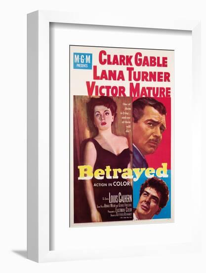 Betrayed, Lana Turner, Clark Gable, Victor Mature, 1954-null-Framed Photo