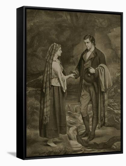 Betrothal of Robert Burns and Highland Mary, 1785-James Archer-Framed Stretched Canvas