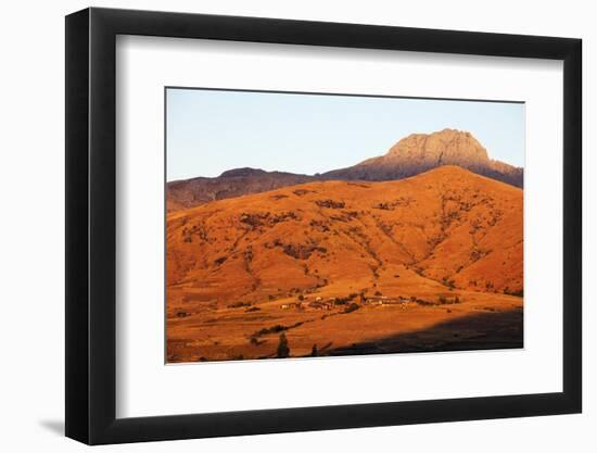 Betsileo village in the afternoon sun, Tsaranoro Valley, Ambalavao, central area, Madagascar, Afric-Christian Kober-Framed Photographic Print