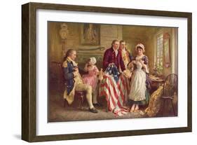 Betsy Ross, 1777-Jean Leon Gerome Ferris-Framed Art Print