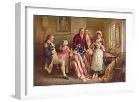 Betsy Ross, 1777-Jean Leon Gerome Ferris-Framed Art Print