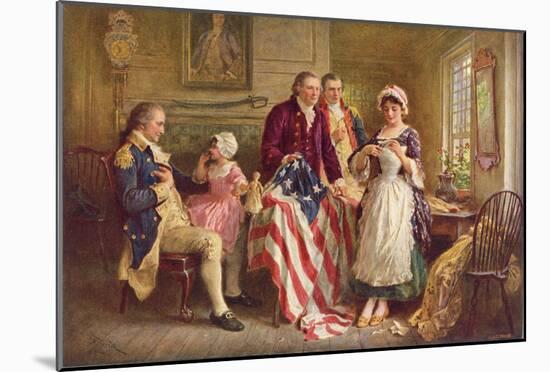 Betsy Ross, 1777-Jean Leon Gerome Ferris-Mounted Art Print