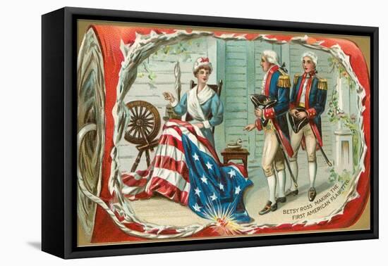 Betsy Ross Sewing Flag-null-Framed Stretched Canvas