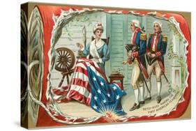 Betsy Ross Sewing Flag-null-Stretched Canvas