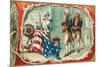 Betsy Ross Sewing Flag-null-Mounted Premium Giclee Print