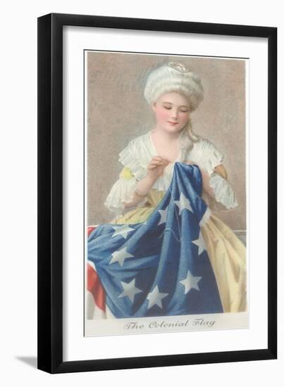 Betsy Ross Sewing Flag-null-Framed Art Print