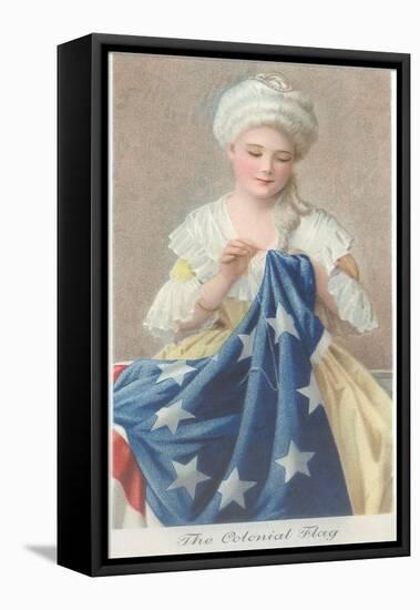 Betsy Ross Sewing Flag-null-Framed Stretched Canvas