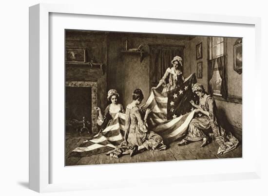 Betsy Ross Sewing the First United States Flag-null-Framed Giclee Print