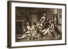 Betsy Ross Sewing the First United States Flag-null-Framed Giclee Print