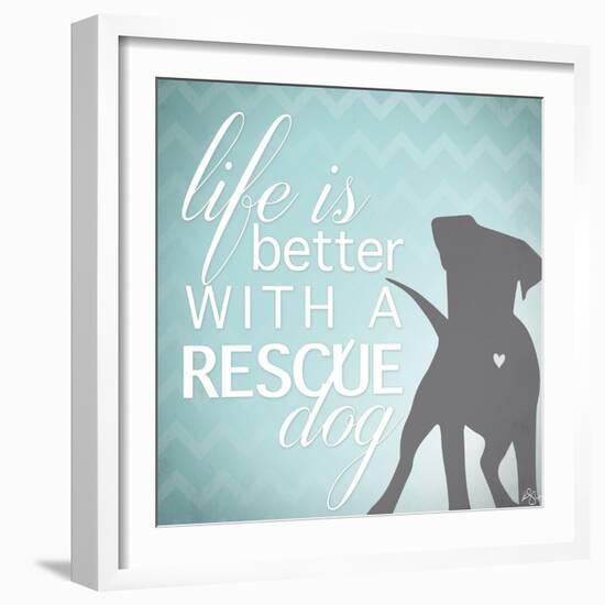 Better with a Rescue Dog-Kimberly Glover-Framed Giclee Print