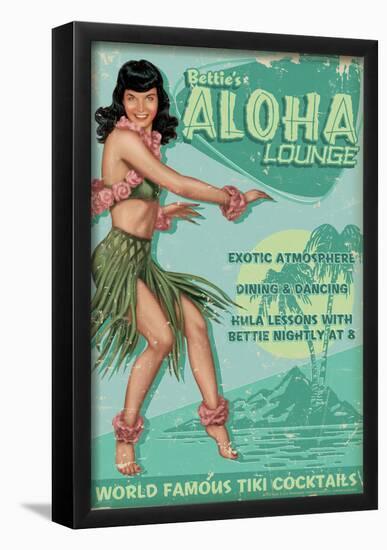 Bettie Page Aloha Lounge-null-Framed Poster
