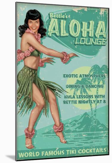 Bettie Page Aloha Lounge-null-Mounted Poster