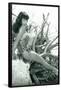 Bettie Page Beach Bettie Pin-Up by Retro-A-Go-Go Poster-null-Framed Poster