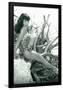 Bettie Page Beach Bettie Pin-Up by Retro-A-Go-Go Poster-null-Framed Poster