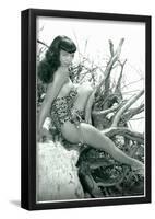 Bettie Page Beach Bettie Pin-Up-null-Framed Poster
